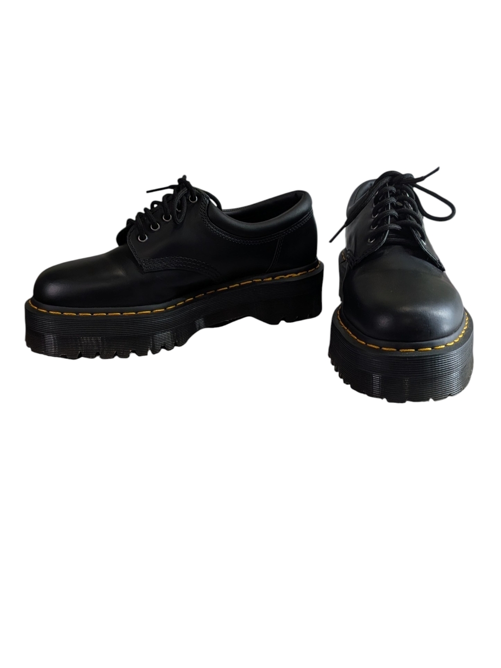 Dr. Martens 8053 Quad Platform Shoes Black Leather Size Women 10 Men 9